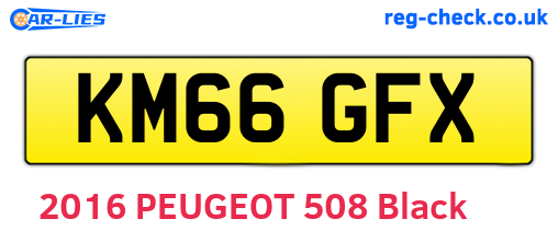 KM66GFX are the vehicle registration plates.