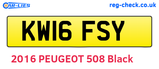 KW16FSY are the vehicle registration plates.