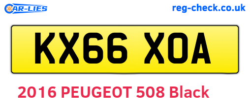 KX66XOA are the vehicle registration plates.