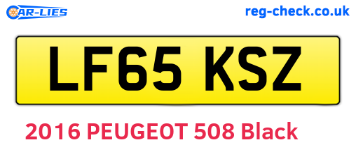 LF65KSZ are the vehicle registration plates.