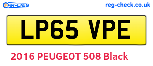 LP65VPE are the vehicle registration plates.