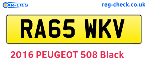 RA65WKV are the vehicle registration plates.