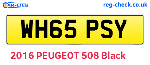 WH65PSY are the vehicle registration plates.