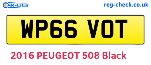 WP66VOT are the vehicle registration plates.