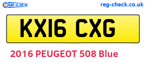KX16CXG are the vehicle registration plates.