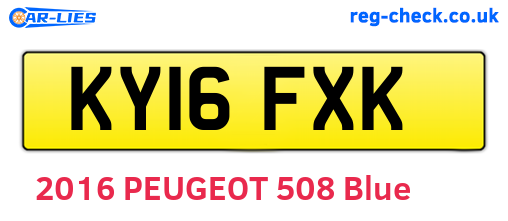 KY16FXK are the vehicle registration plates.