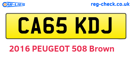 CA65KDJ are the vehicle registration plates.