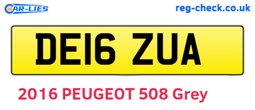 DE16ZUA are the vehicle registration plates.