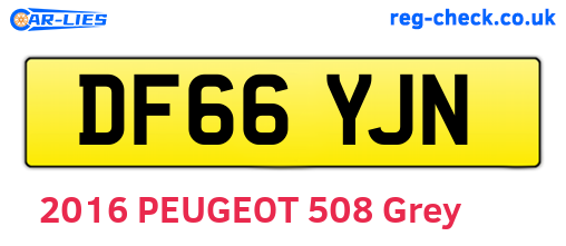 DF66YJN are the vehicle registration plates.