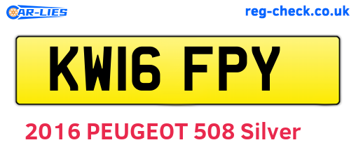 KW16FPY are the vehicle registration plates.