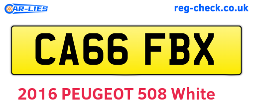 CA66FBX are the vehicle registration plates.