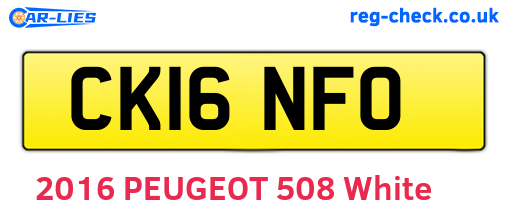 CK16NFO are the vehicle registration plates.