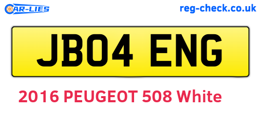 JB04ENG are the vehicle registration plates.