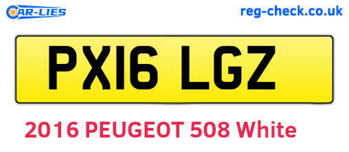 PX16LGZ are the vehicle registration plates.
