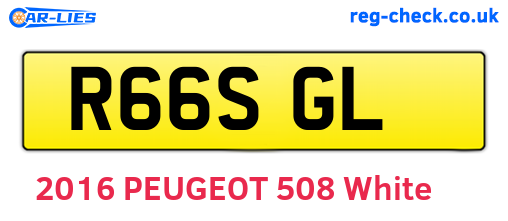 R66SGL are the vehicle registration plates.