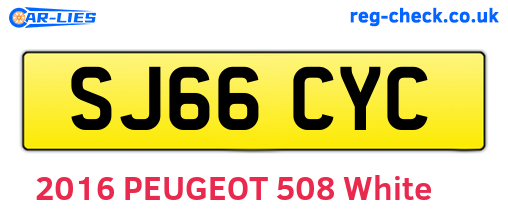 SJ66CYC are the vehicle registration plates.