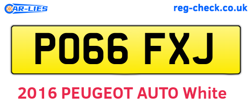 PO66FXJ are the vehicle registration plates.