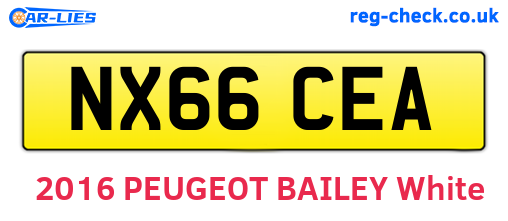 NX66CEA are the vehicle registration plates.