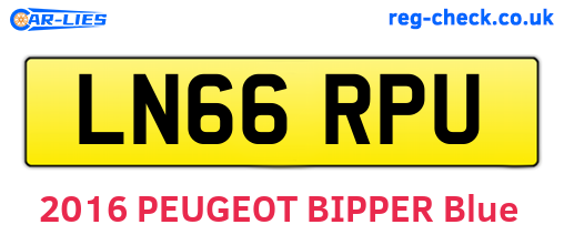 LN66RPU are the vehicle registration plates.