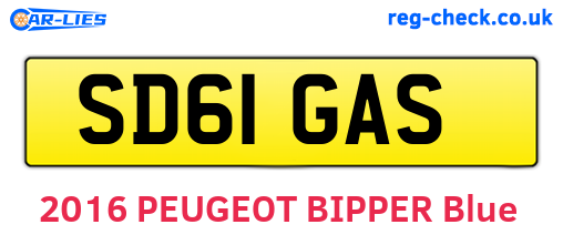 SD61GAS are the vehicle registration plates.
