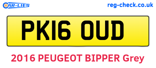PK16OUD are the vehicle registration plates.