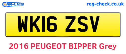 WK16ZSV are the vehicle registration plates.