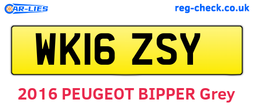 WK16ZSY are the vehicle registration plates.