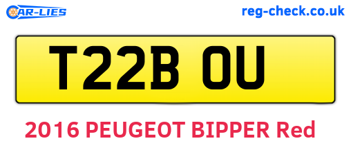 T22BOU are the vehicle registration plates.