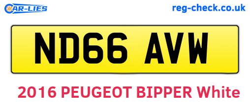 ND66AVW are the vehicle registration plates.