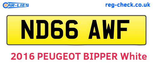 ND66AWF are the vehicle registration plates.