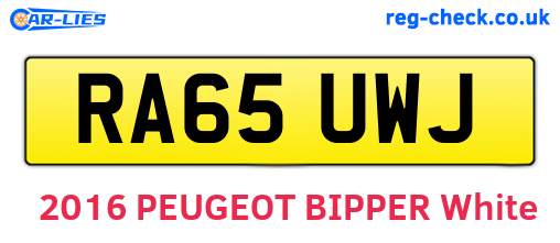 RA65UWJ are the vehicle registration plates.