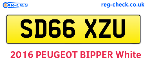 SD66XZU are the vehicle registration plates.