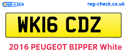 WK16CDZ are the vehicle registration plates.