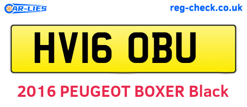 HV16OBU are the vehicle registration plates.
