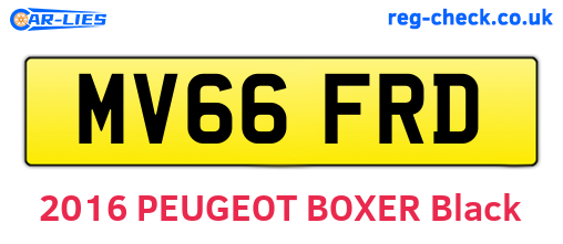 MV66FRD are the vehicle registration plates.