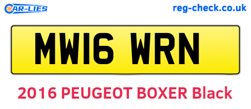 MW16WRN are the vehicle registration plates.