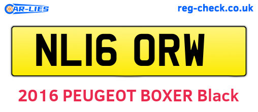 NL16ORW are the vehicle registration plates.