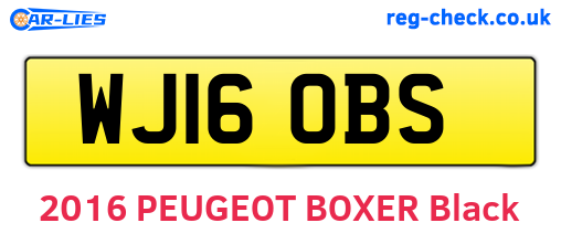 WJ16OBS are the vehicle registration plates.