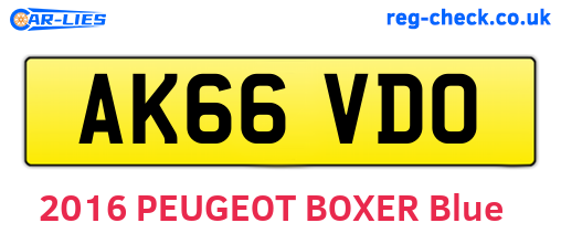 AK66VDO are the vehicle registration plates.