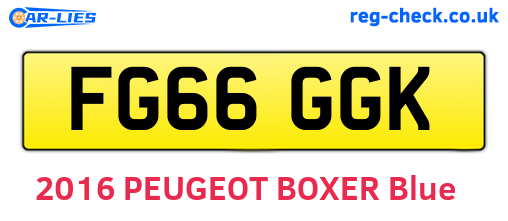 FG66GGK are the vehicle registration plates.