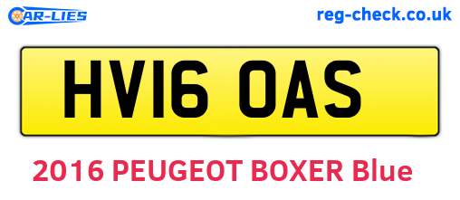 HV16OAS are the vehicle registration plates.