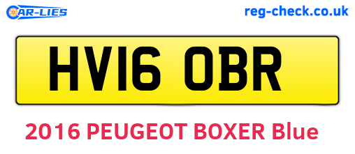 HV16OBR are the vehicle registration plates.