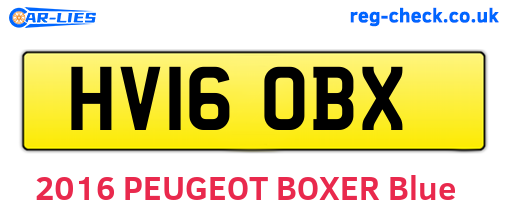 HV16OBX are the vehicle registration plates.