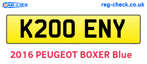 K200ENY are the vehicle registration plates.