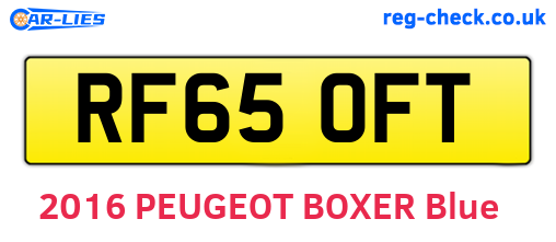 RF65OFT are the vehicle registration plates.
