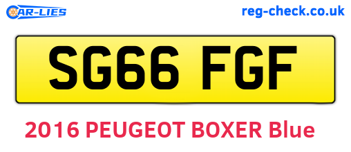 SG66FGF are the vehicle registration plates.