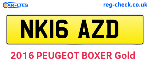 NK16AZD are the vehicle registration plates.
