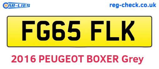 FG65FLK are the vehicle registration plates.