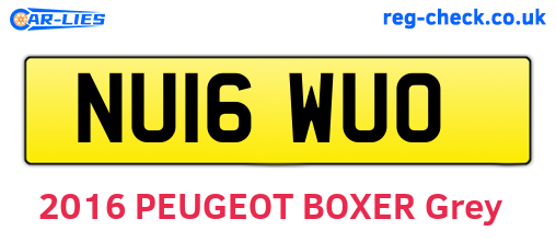 NU16WUO are the vehicle registration plates.