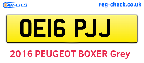 OE16PJJ are the vehicle registration plates.